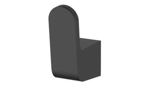 Cabide Simples P/ Banheiro Metal Black Matte Preto Fosco - Linha Prime – Jiwi - V-70116-1-H