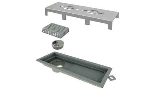 Ralo Linear Elleve Tiny PVC 25Cm Acabamento Inox Escovado – Linear – 2924